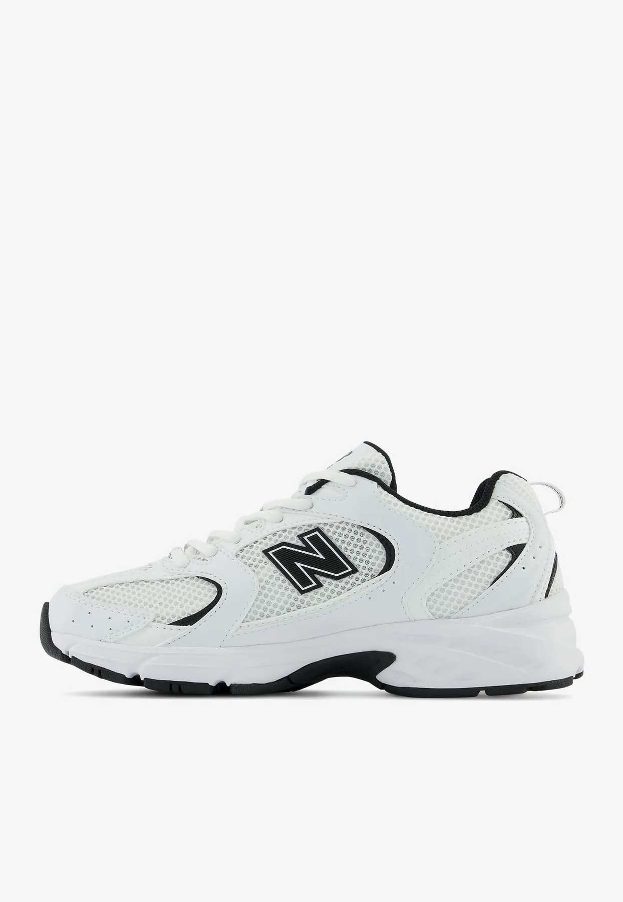 530 Low-Top Sneakers in White with Black