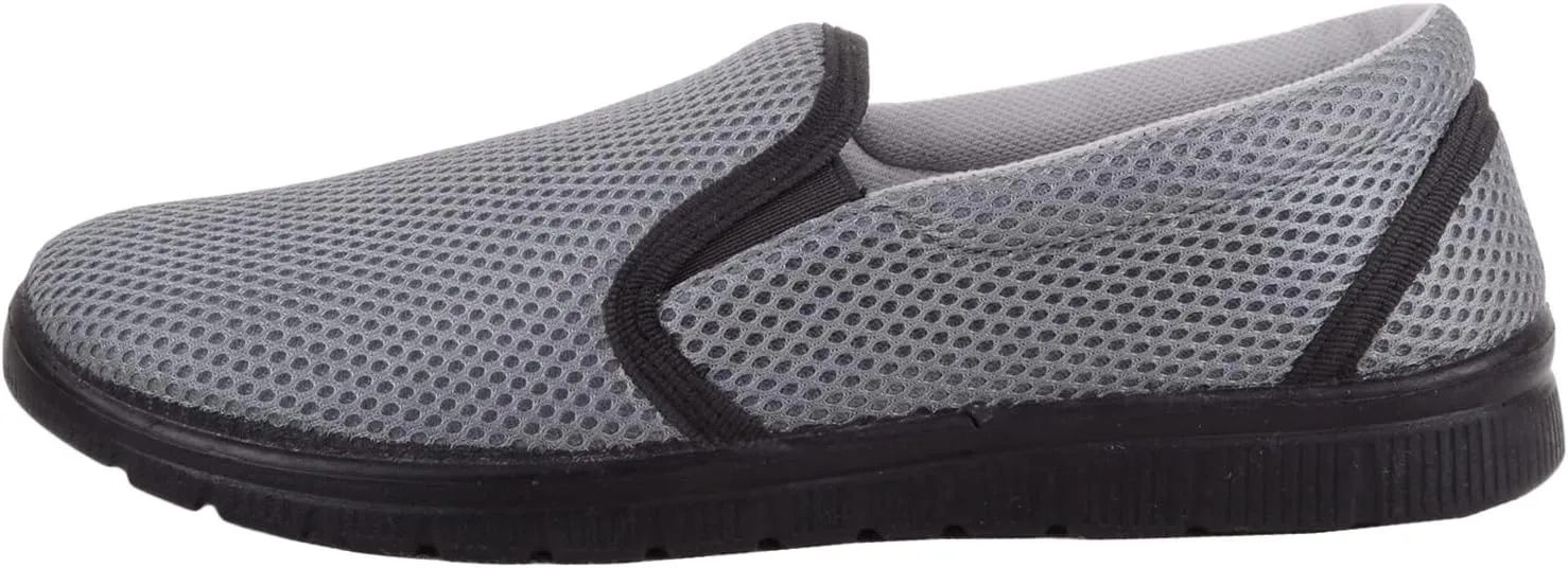 ABSOLUTE FOOTWEAR Mens Slip On Twin Gusset Breathable Mesh Sport Pumps Trainers Sneakers