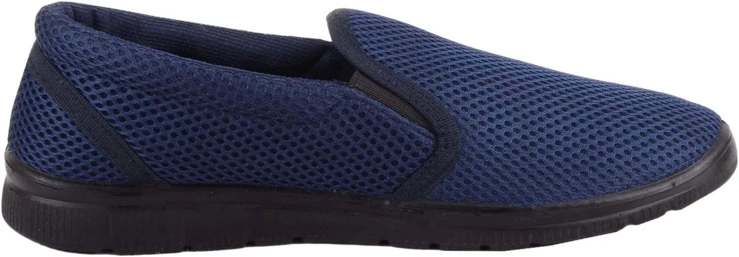 ABSOLUTE FOOTWEAR Mens Slip On Twin Gusset Breathable Mesh Sport Pumps Trainers Sneakers