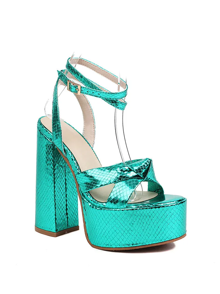 Amozae-Metallic Platform High Heels