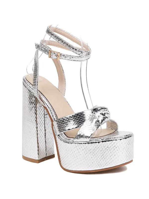 Amozae-Metallic Platform High Heels