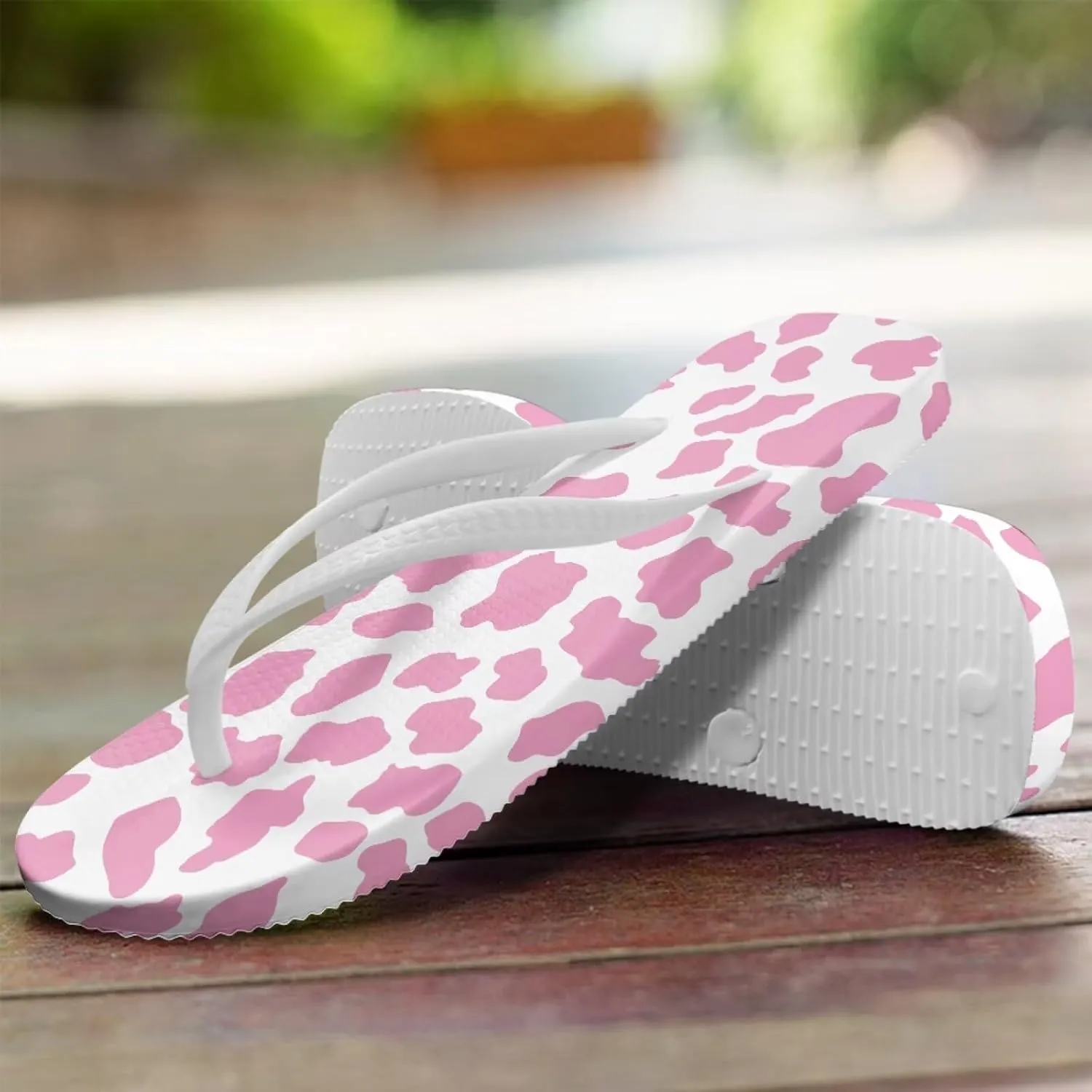 Animal Print Sandals Women Stylish Non-Slip Casual Beach Comfortable Summer Lightweight Flip Flops