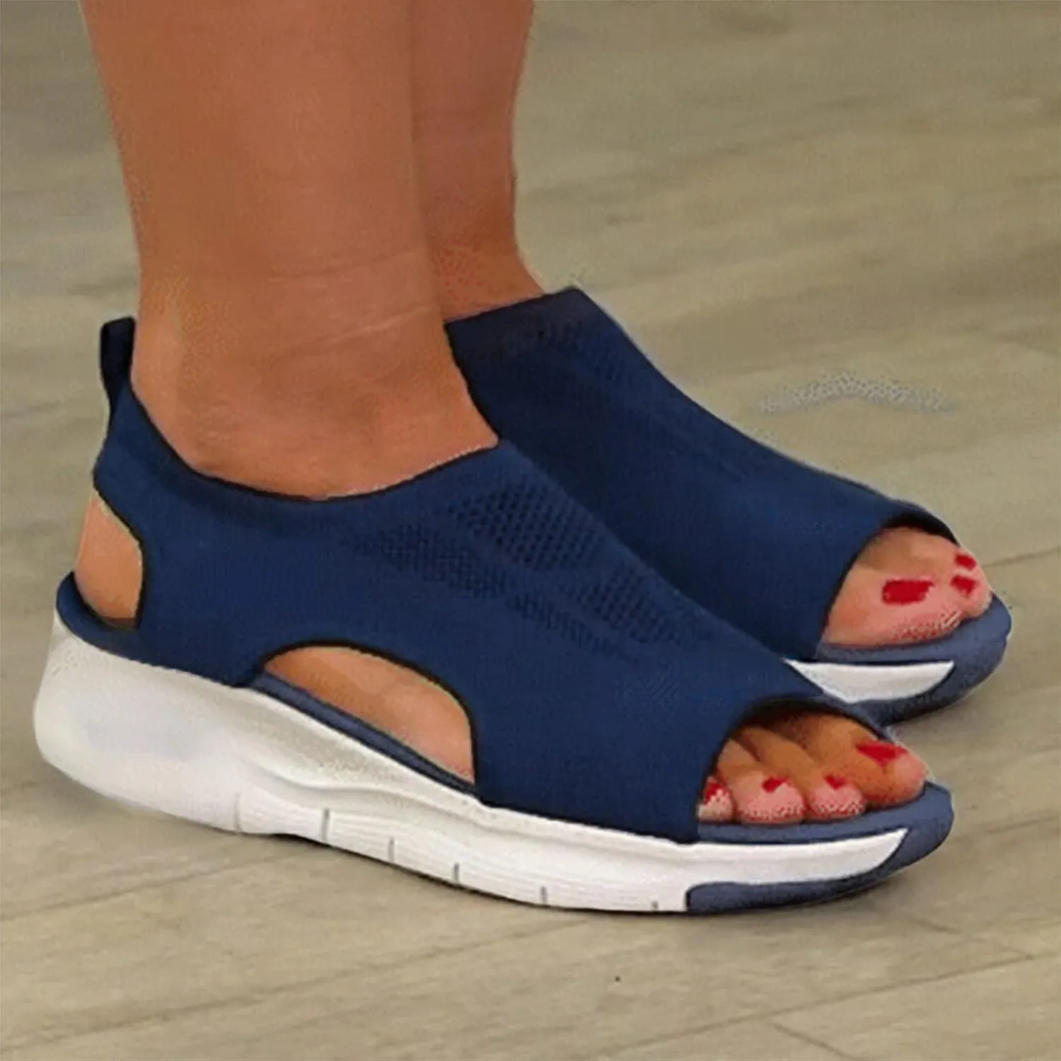 Cathalem Women's Breathable Orthopedic Sandals, 2024 New Soft Shoes Go Walking Slip on Diabetic Foam Shoes Arch Support Shoes