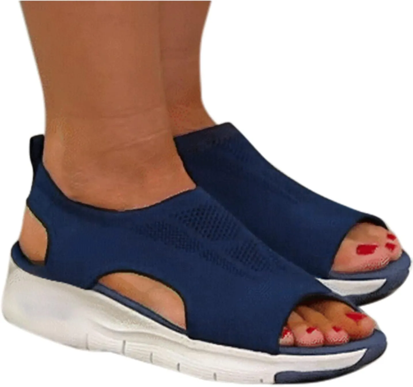 Cathalem Women's Breathable Orthopedic Sandals, 2024 New Soft Shoes Go Walking Slip on Diabetic Foam Shoes Arch Support Shoes
