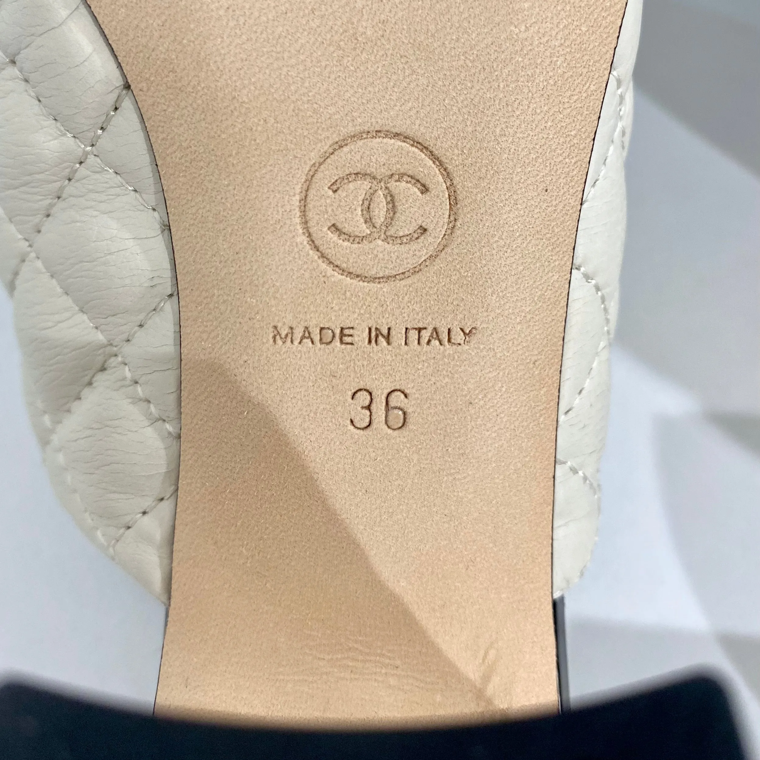Chanel Cream Cap Toe Mules