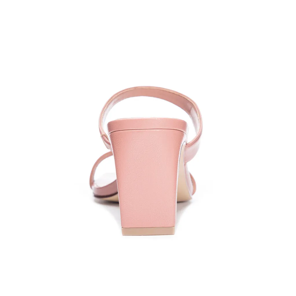 Chinese Laundry Yanti Strappy Square Toe Mule Sandal Heels - Nude