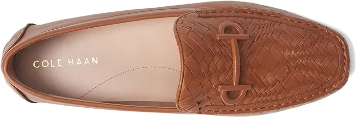 Cole Haan Tully Driver Pecan Woven Leather Slip On Squared Toe Classic Loafers