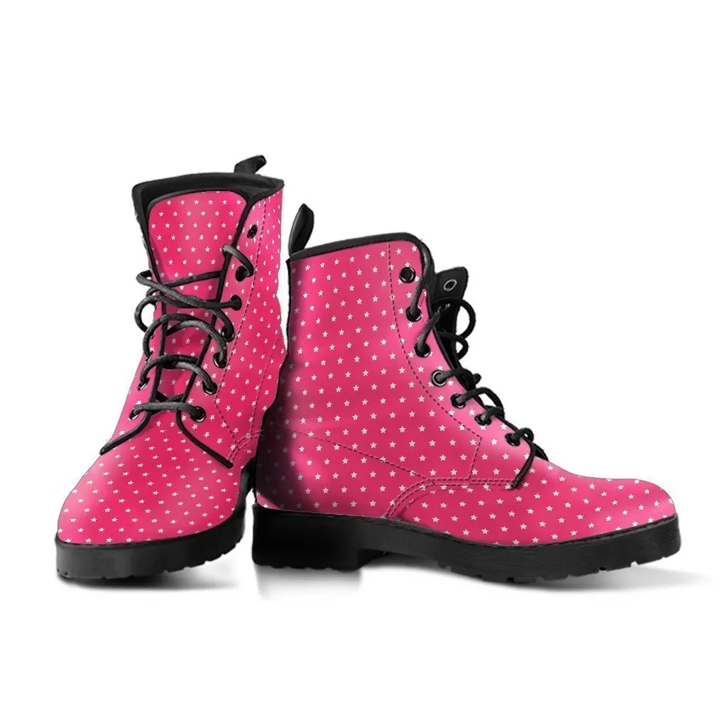 Combat Boots - Little Stars | Boho Shoes, Handmade Lace Up Boots, Vegan Leather Lace Up Boots Women, Custom Shoes, Sorority Shoes