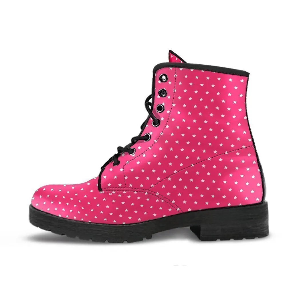 Combat Boots - Little Stars | Boho Shoes, Handmade Lace Up Boots, Vegan Leather Lace Up Boots Women, Custom Shoes, Sorority Shoes