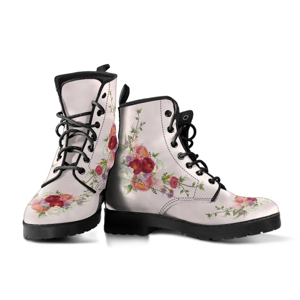 Combat Boots - Vintage Flowers | Boho Shoes, Handmade Lace Up Boots, 90s Boots, 2000s Boots, Vintage Boots Women, Hipster Boots Women