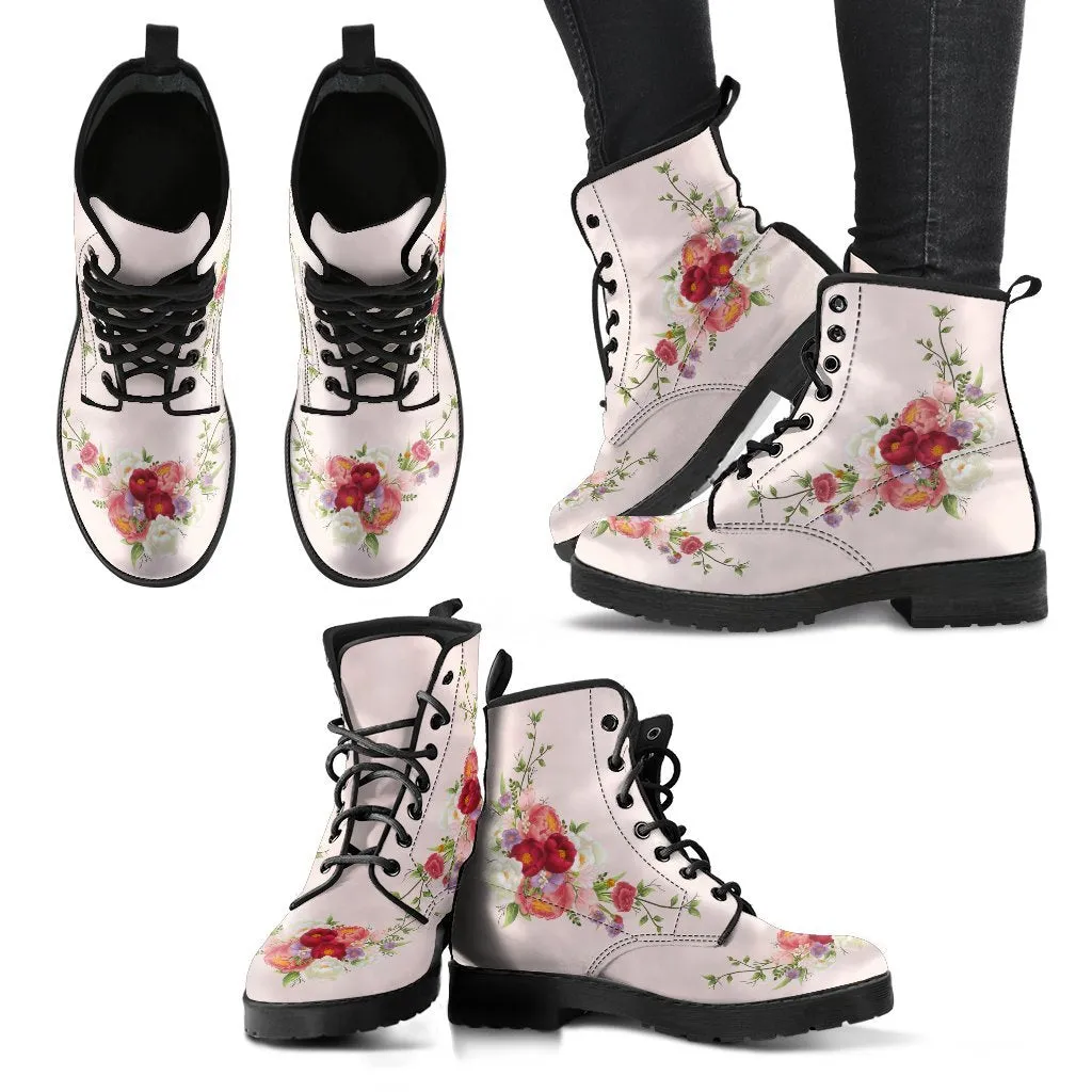 Combat Boots - Vintage Flowers | Boho Shoes, Handmade Lace Up Boots, 90s Boots, 2000s Boots, Vintage Boots Women, Hipster Boots Women