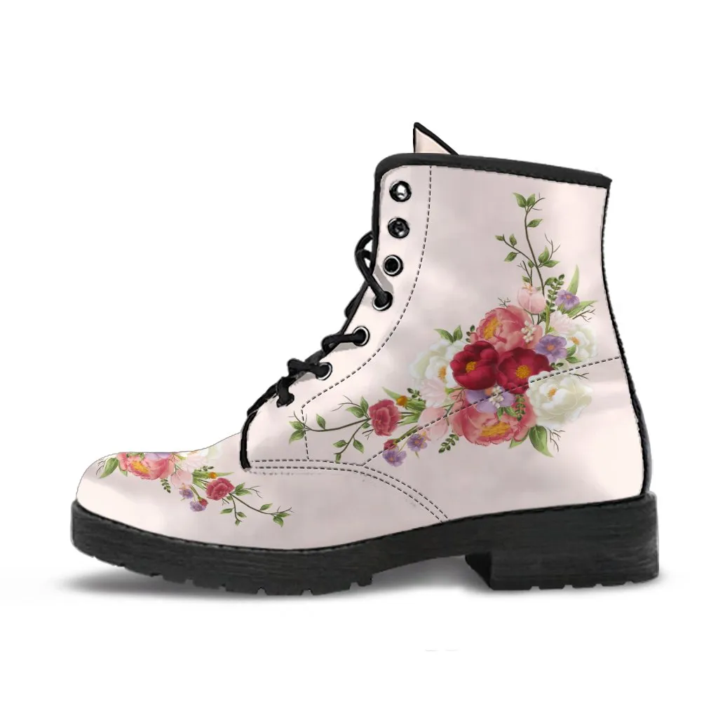 Combat Boots - Vintage Flowers | Boho Shoes, Handmade Lace Up Boots, 90s Boots, 2000s Boots, Vintage Boots Women, Hipster Boots Women