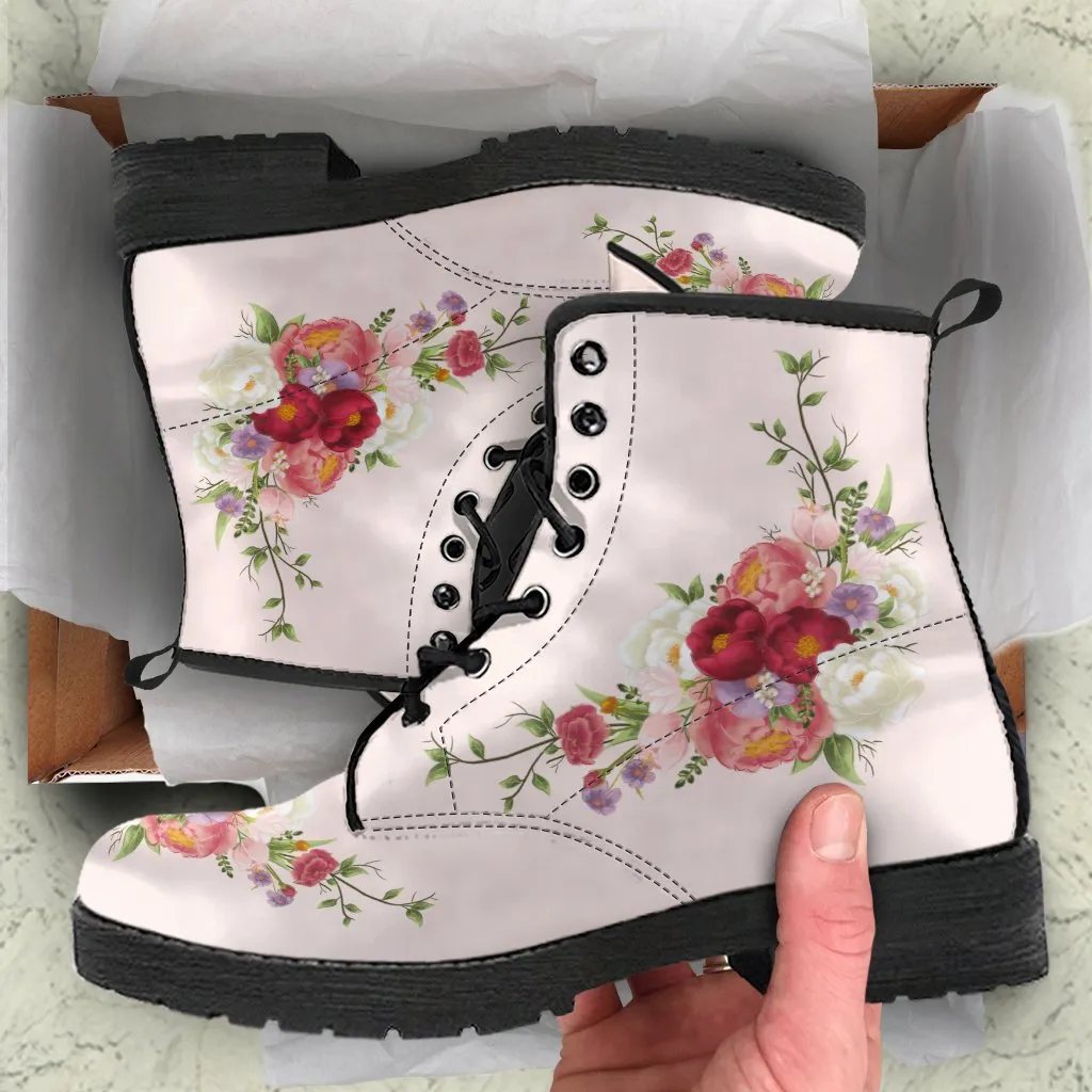Combat Boots - Vintage Flowers | Boho Shoes, Handmade Lace Up Boots, 90s Boots, 2000s Boots, Vintage Boots Women, Hipster Boots Women