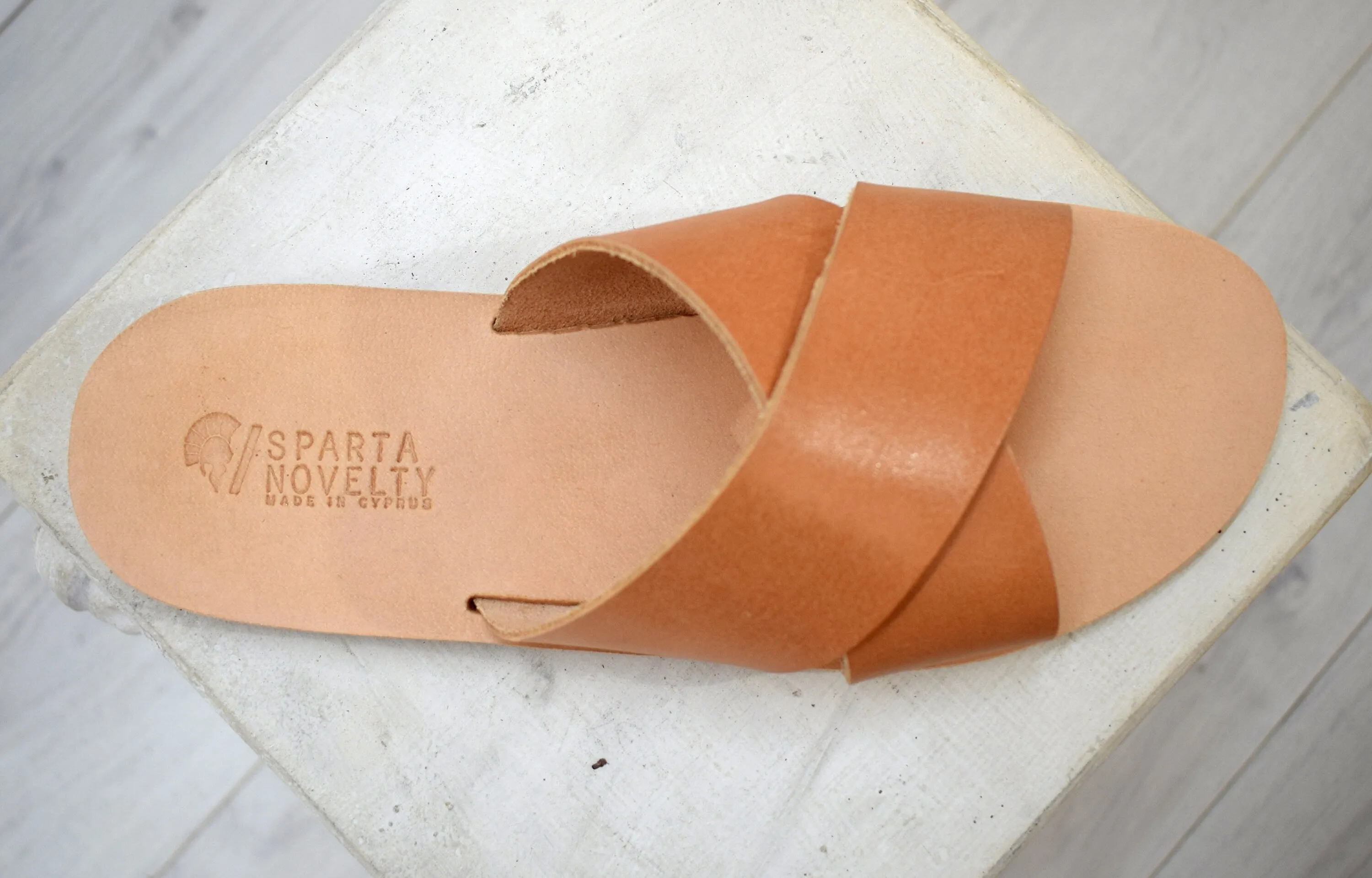 Criss Cross Greek Leather sandals - slipers Men, slide tan/natural, black sandals, leather sole - insole