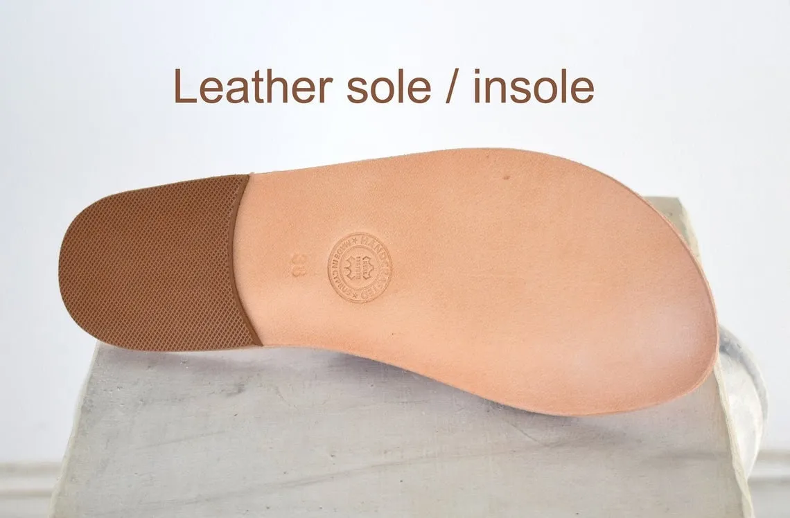 Criss Cross Greek Leather sandals - slipers Men, slide tan/natural, black sandals, leather sole - insole