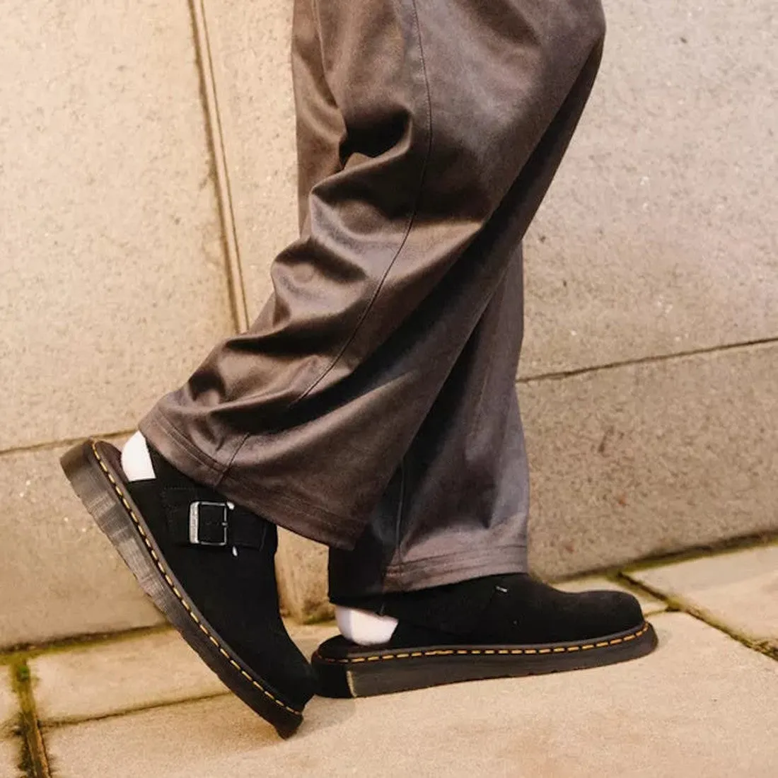 Dr Martens - Black Jorge II Black Suede Sling Back Sandal Mules