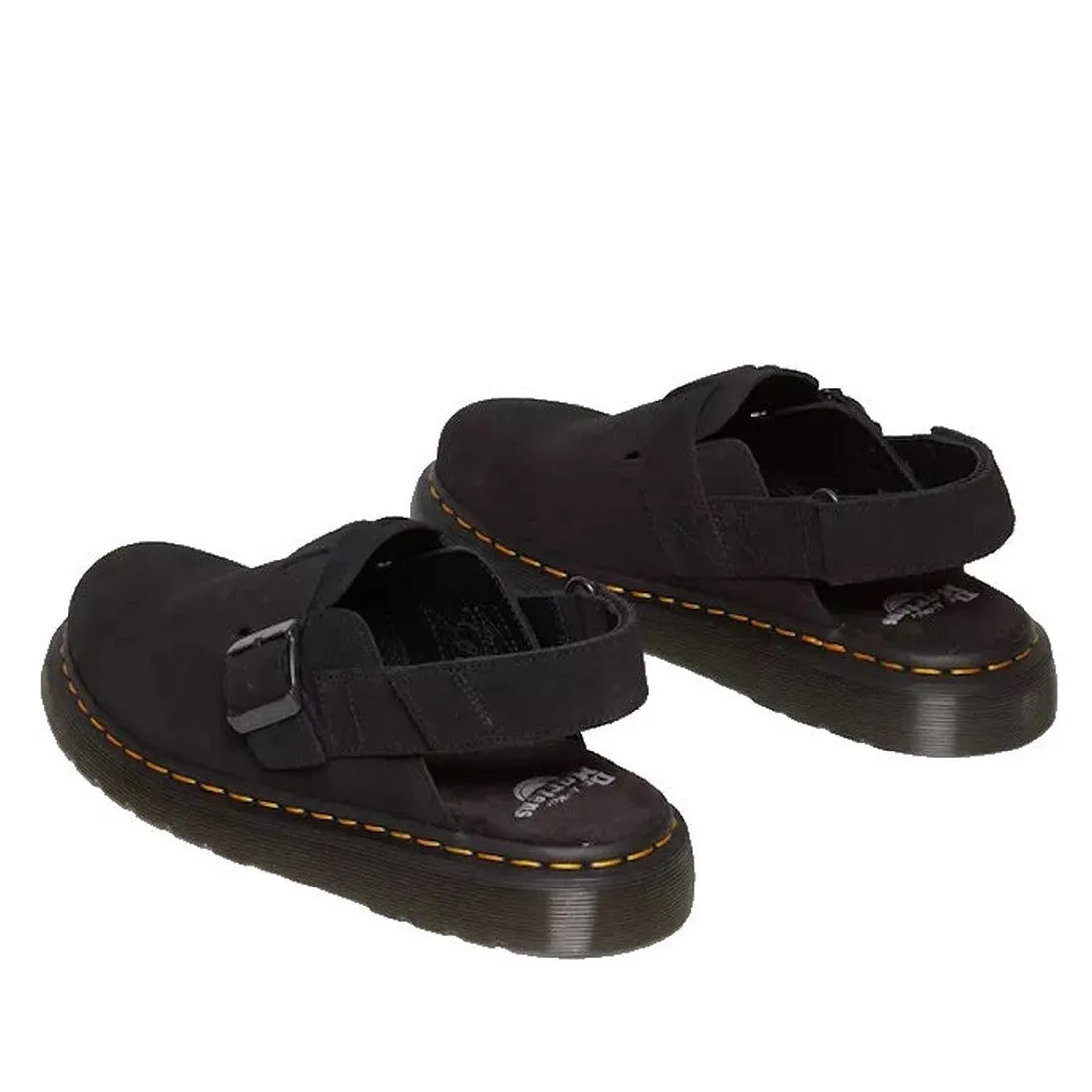 Dr Martens - Black Jorge II Black Suede Sling Back Sandal Mules