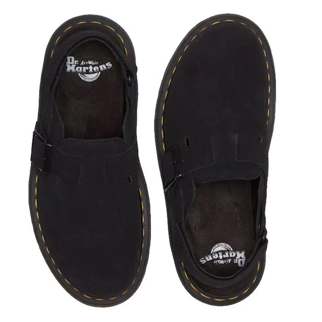 Dr Martens - Black Jorge II Black Suede Sling Back Sandal Mules