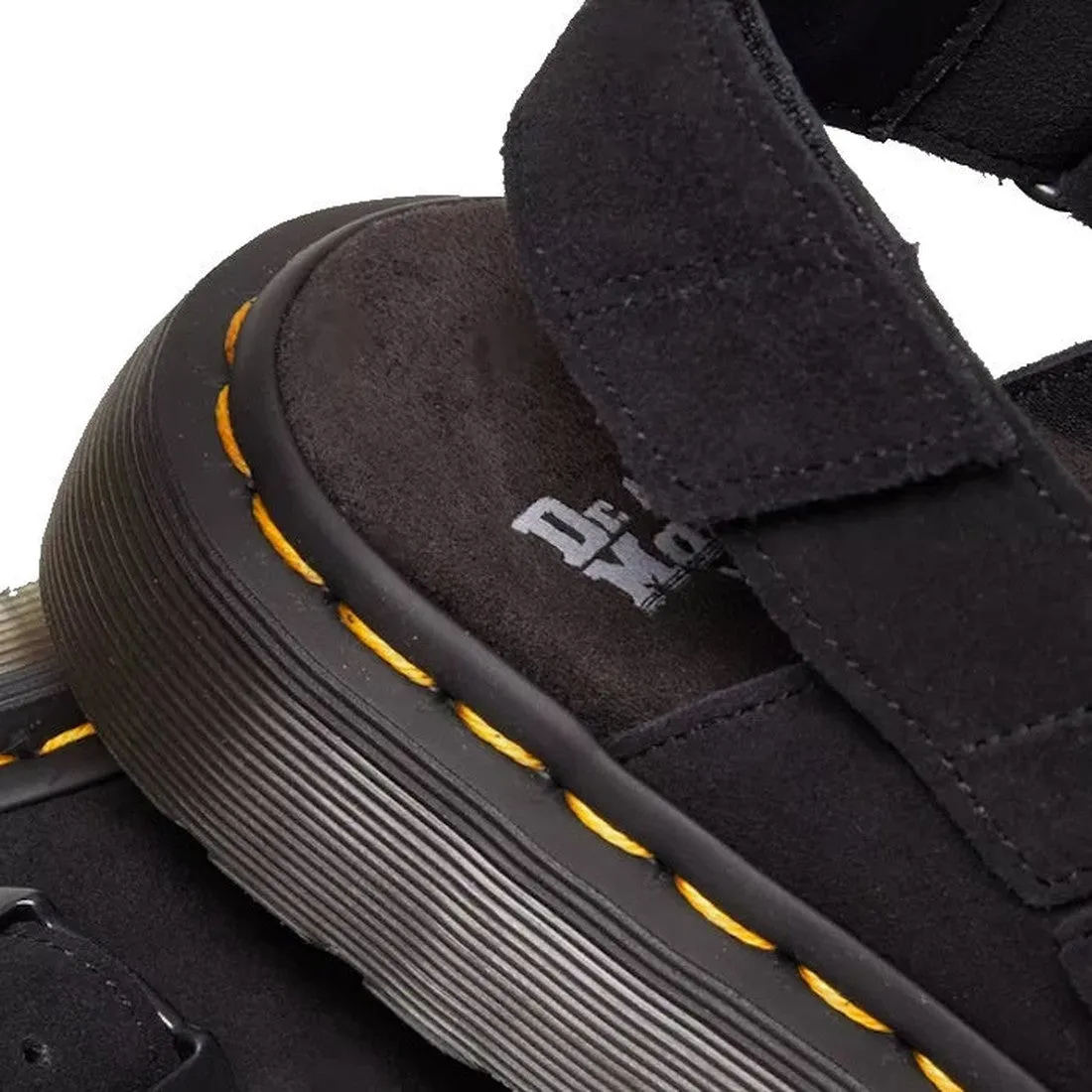 Dr Martens - Black Jorge II Black Suede Sling Back Sandal Mules
