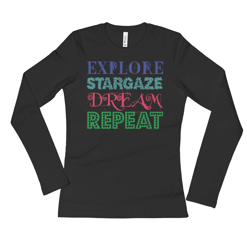 Explore Stargaze Dream Repeat Fitted Long Sleeve Shirt