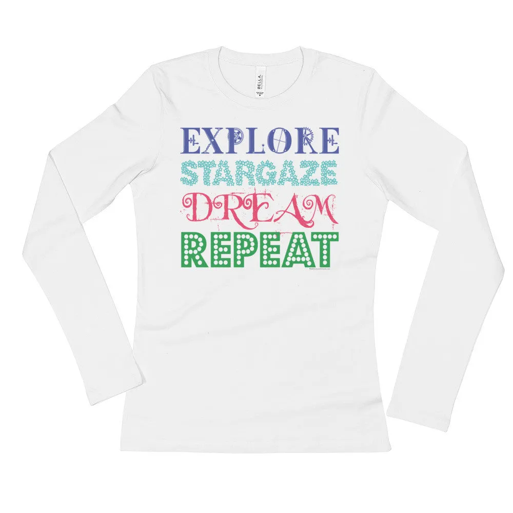 Explore Stargaze Dream Repeat Fitted Long Sleeve Shirt