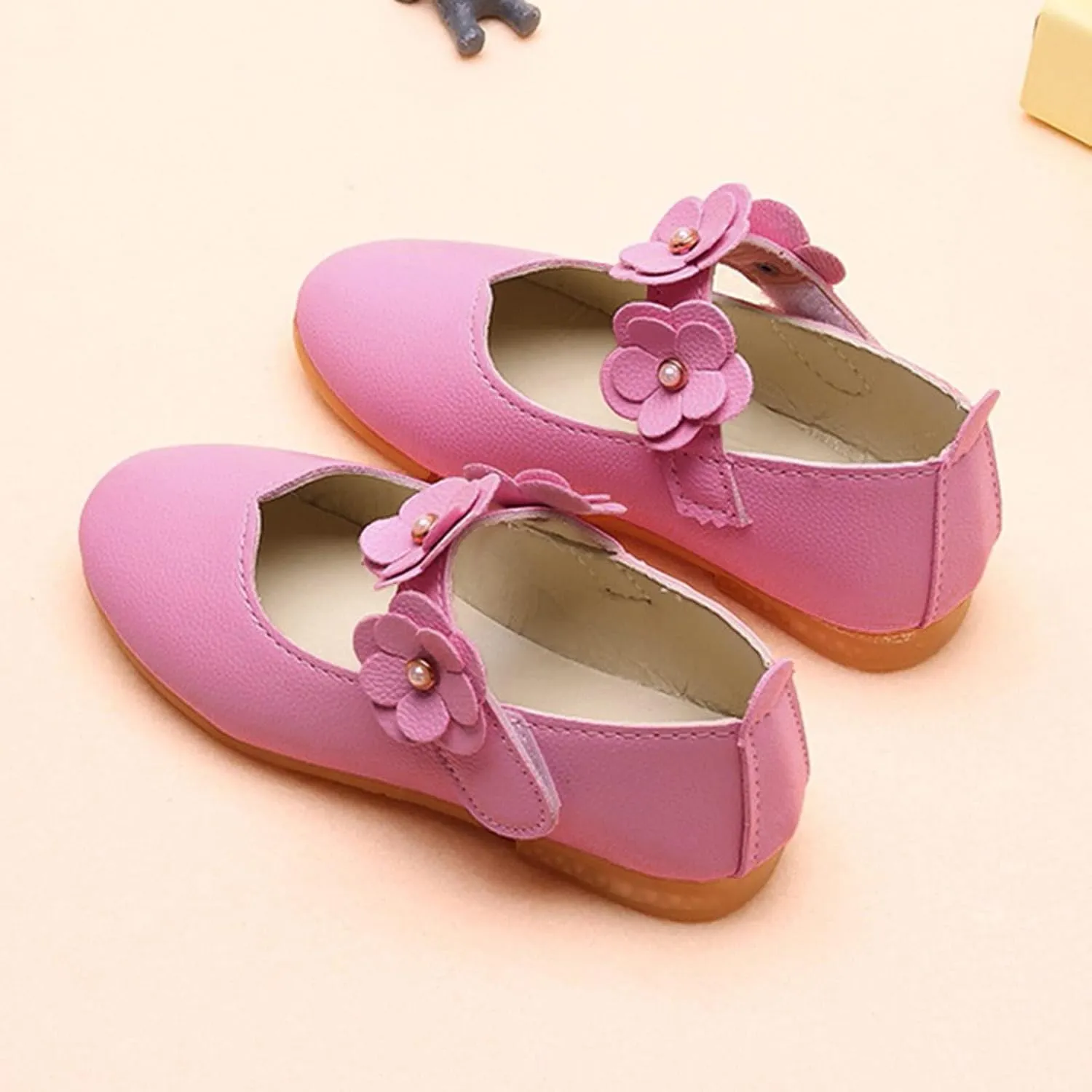 Girls Low Heel Princess Mary Jane Party Dress Shoes Children Kid Baby Girls Flower Single Soft Dance Shoes (Pink-03#, 11-11.5Years)