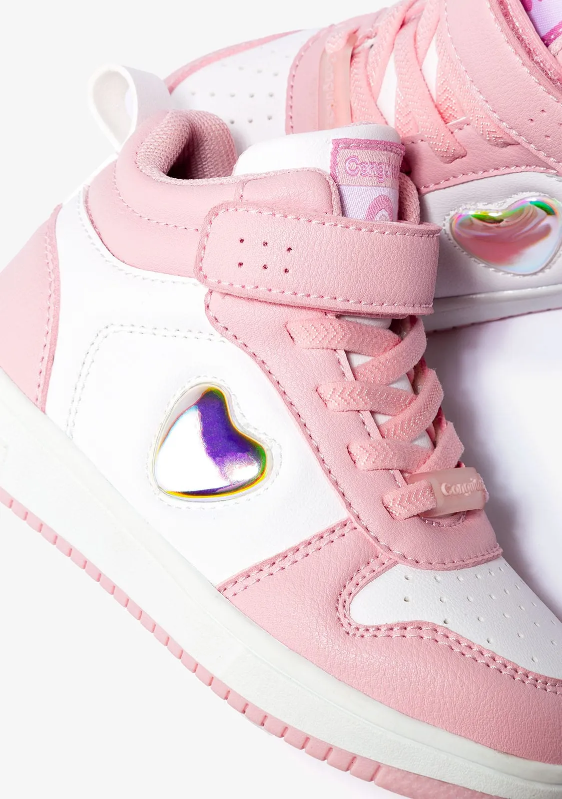 Girl´s Pink - White With Lights Hi-Top Sneakers Napa
