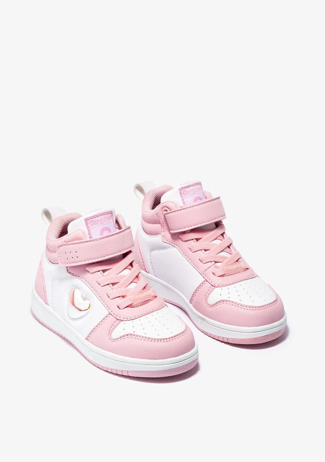 Girl´s Pink - White With Lights Hi-Top Sneakers Napa