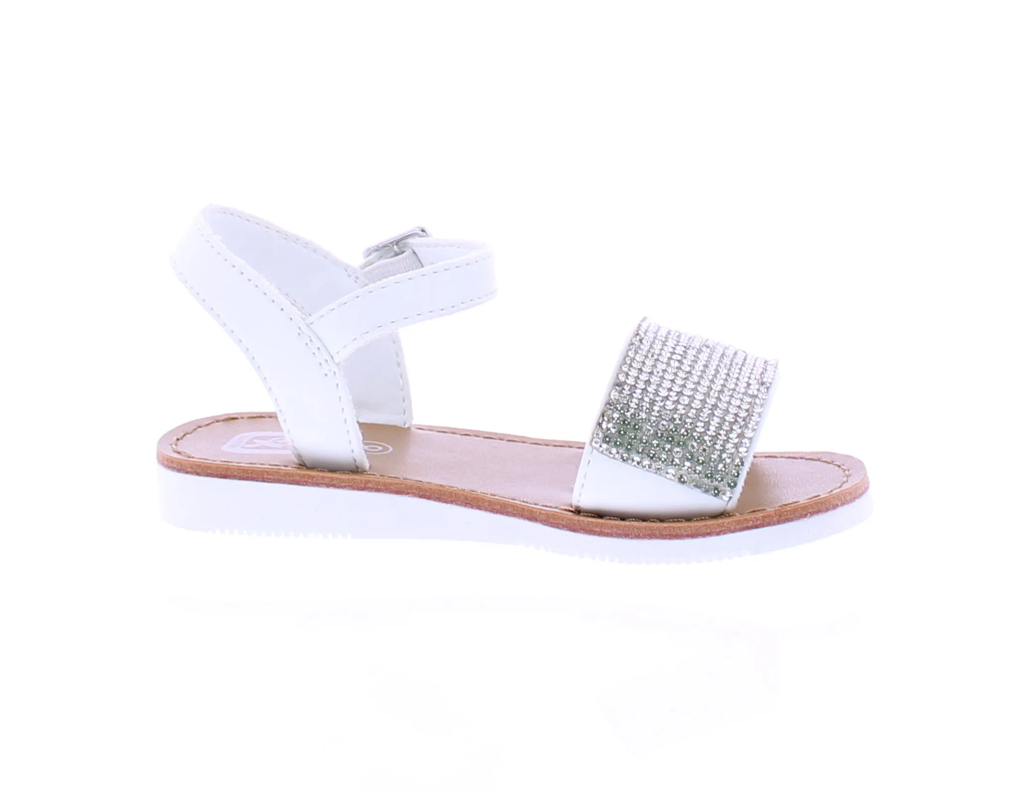 Girls Rhinestone Vamp Sandal