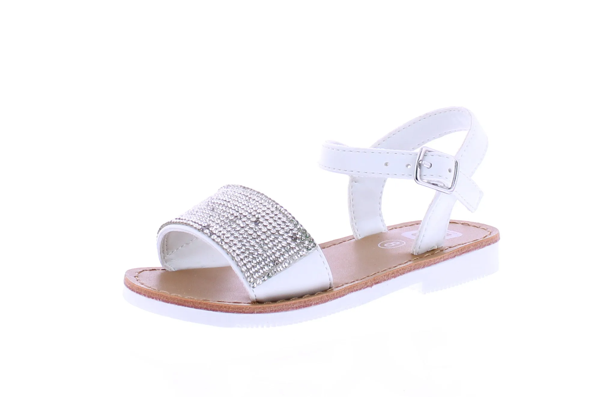 Girls Rhinestone Vamp Sandal