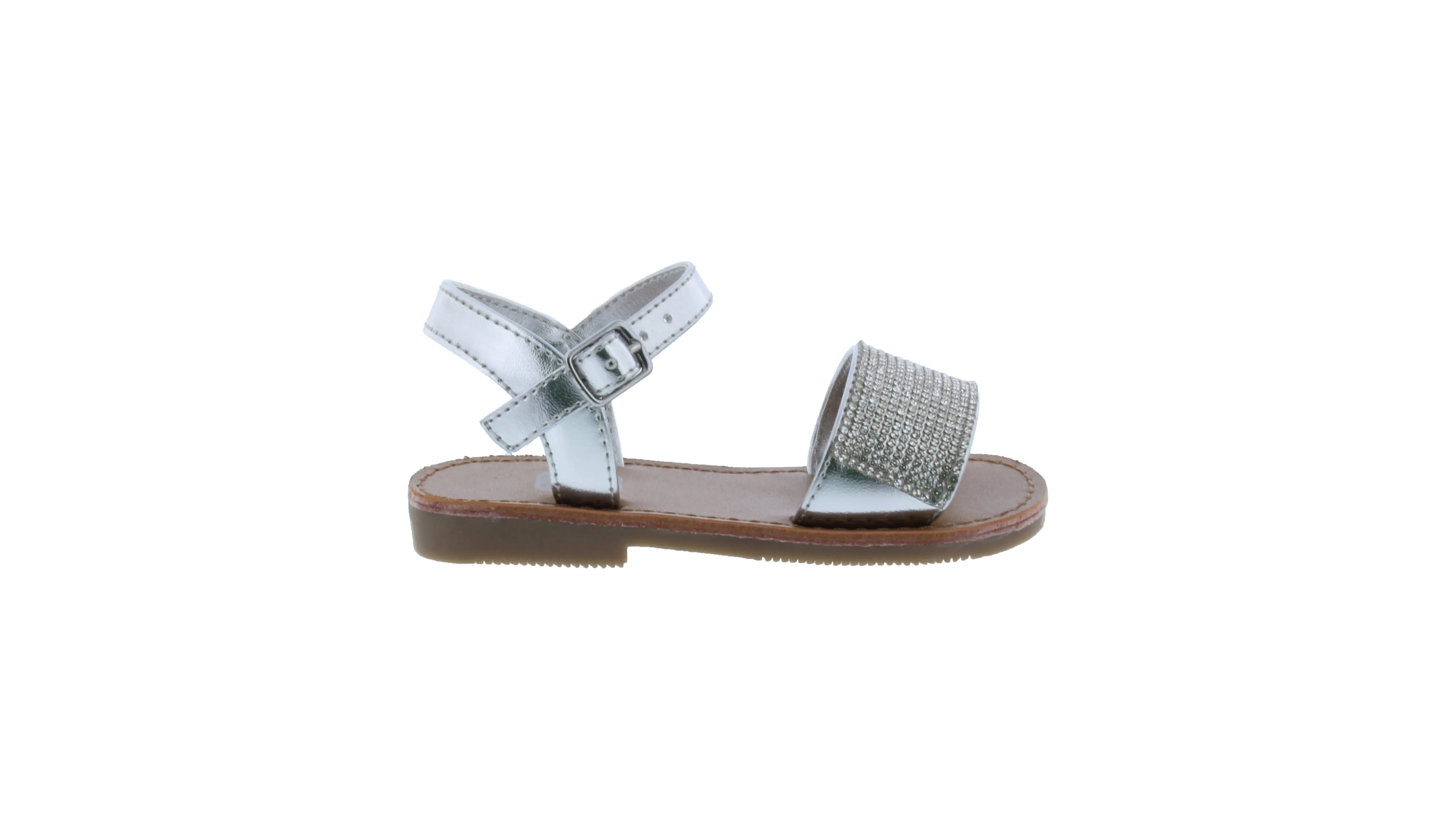 Girls Rhinestone Vamp Sandal