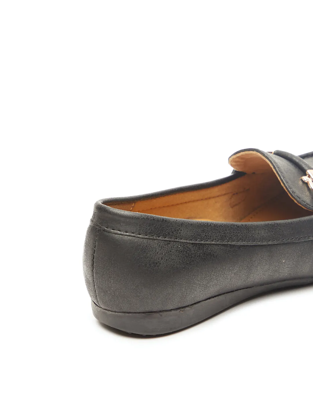 GOSSIP WOMENS BLACK MOCCASINS