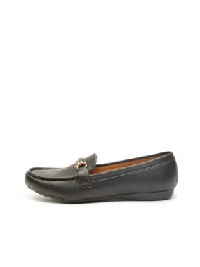GOSSIP WOMENS BLACK MOCCASINS