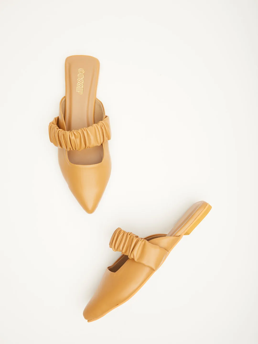 GOSSIP WOMENS DARK BEIGE MULES