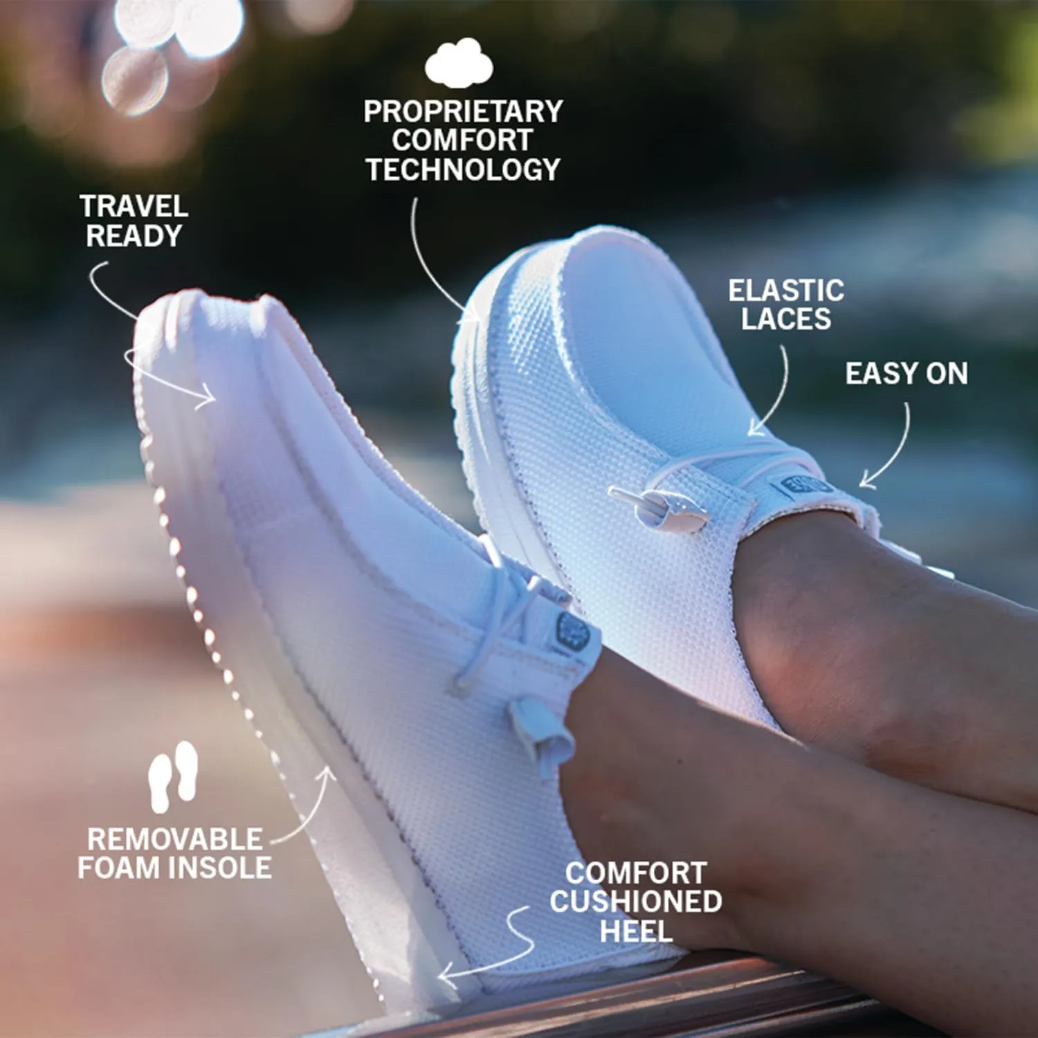 HEYDUDE Wendy Stretch Sox, Womens Shoes, Womens Slip-on Loafers, Comfortable & Light-Weight