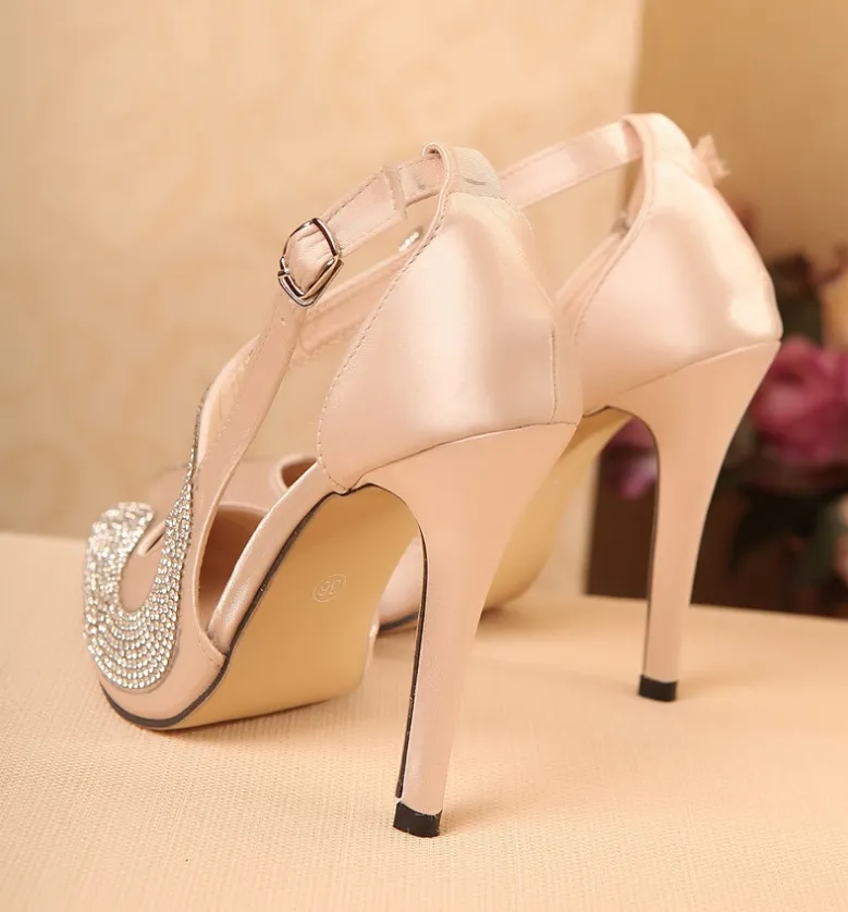High Heel Rhinestone Sandals