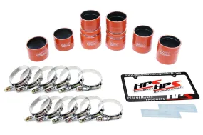 HPS Silicone Intercooler Hoses Ford F250/F350/F450 Superduty 6.0L PowerStroke (99-03) [High Temp Reinforced Boots Kit] Orange or Black