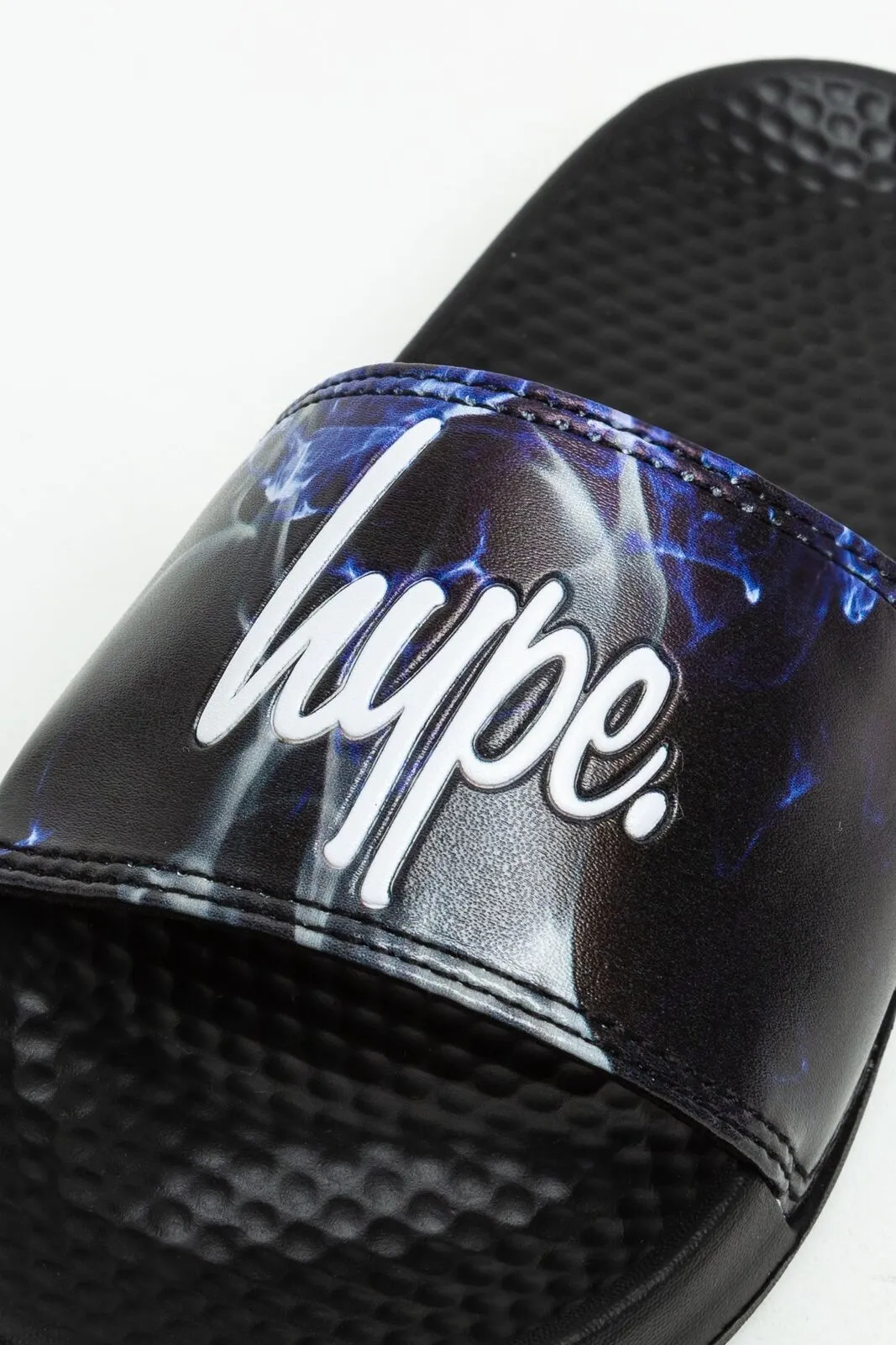 Hype Kids Unisex Blue Lightning Sky Outline Script Sliders