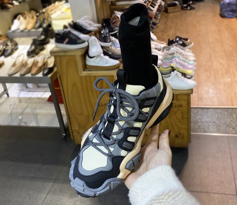 LUXE SEVEN DESIGN SOCK TRAINERS WITH CONTRAST SOCK CUFFS
