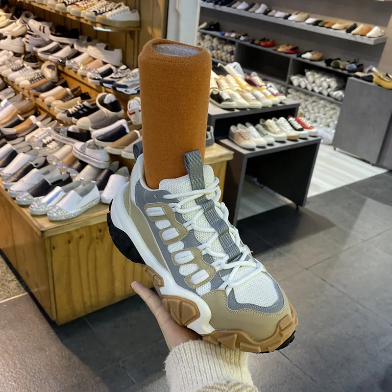 LUXE SEVEN DESIGN SOCK TRAINERS WITH CONTRAST SOCK CUFFS