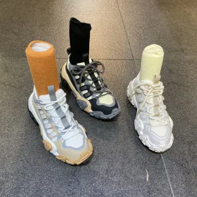 LUXE SEVEN DESIGN SOCK TRAINERS WITH CONTRAST SOCK CUFFS
