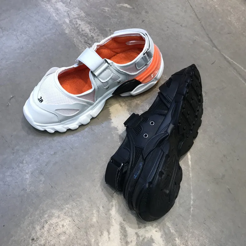 LUXE SEVEN DESIGN STRAP TRAINERS WITH CHUNKY SOLE