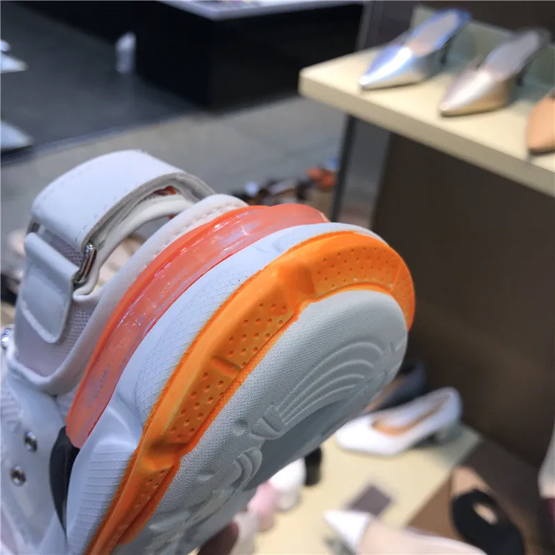 LUXE SEVEN DESIGN STRAP TRAINERS WITH CHUNKY SOLE