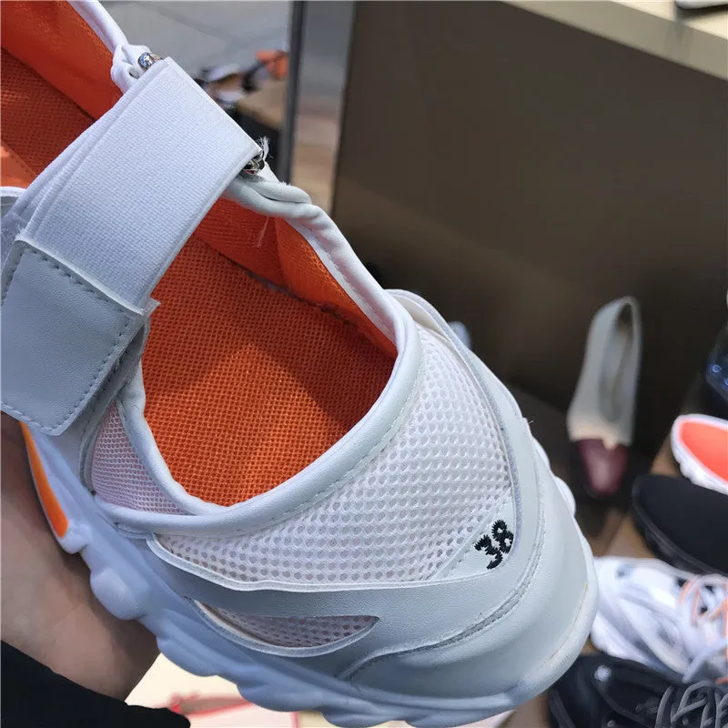 LUXE SEVEN DESIGN STRAP TRAINERS WITH CHUNKY SOLE