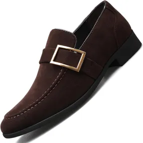 Men's Suede Penny Loafers Slip On Soft Leather Dress Tuxedo Shoes Casual Lightweight Moccasins Driving Boat Shoes
