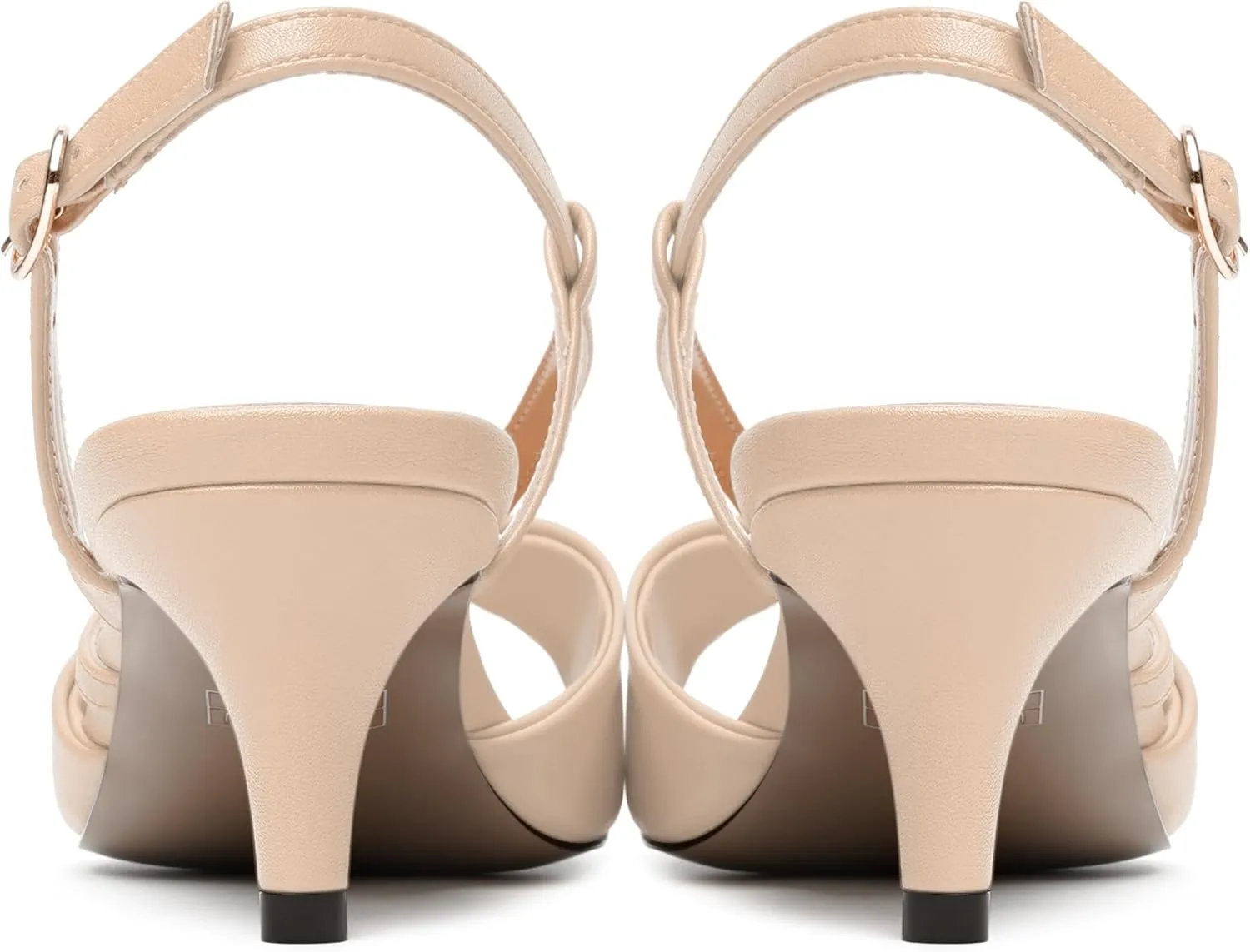 MODENCOCO Womens Stylish Buckle Dress Bridal Open Toe Slingback Matte Kitten Low Heel Heeled Sandals 2 Inch