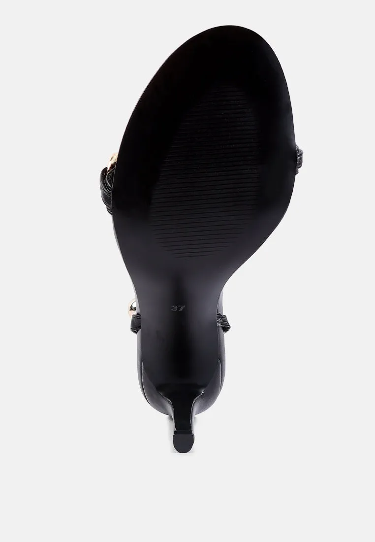 mooning high heeled metal chain strap sandals