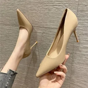 Nude Patent Leather High Heels
