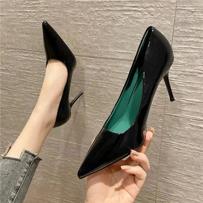 Nude Patent Leather High Heels
