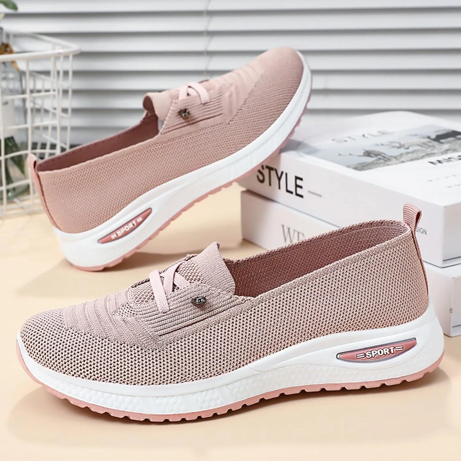 Orthopedic Shoes for Women, Women's Slip On Walking Shoe Breathable Arch Support Non-Slip Sneakers Comfortable Shoes
